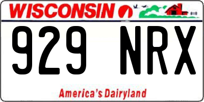 WI license plate 929NRX