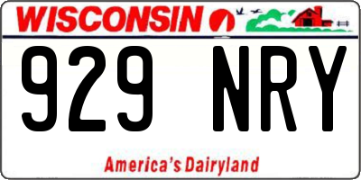 WI license plate 929NRY