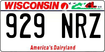 WI license plate 929NRZ