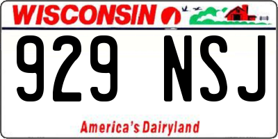 WI license plate 929NSJ
