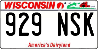 WI license plate 929NSK