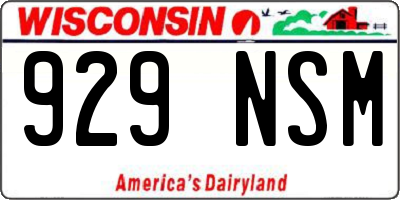 WI license plate 929NSM
