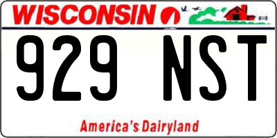 WI license plate 929NST