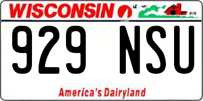 WI license plate 929NSU