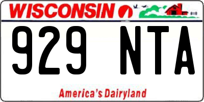 WI license plate 929NTA