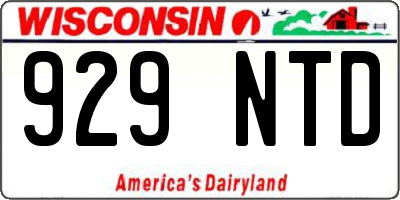 WI license plate 929NTD