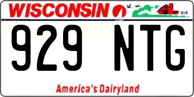 WI license plate 929NTG