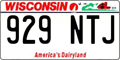 WI license plate 929NTJ