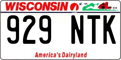 WI license plate 929NTK