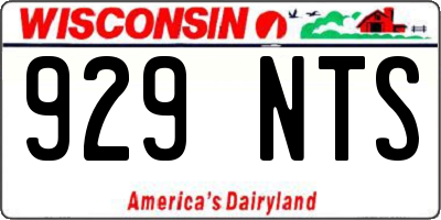 WI license plate 929NTS
