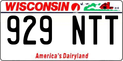WI license plate 929NTT