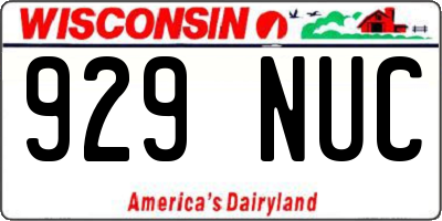 WI license plate 929NUC