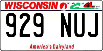 WI license plate 929NUJ
