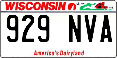 WI license plate 929NVA