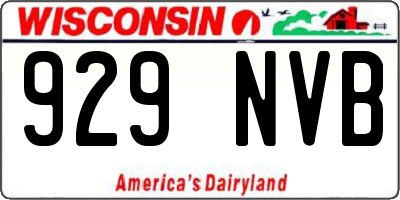 WI license plate 929NVB