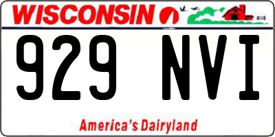 WI license plate 929NVI