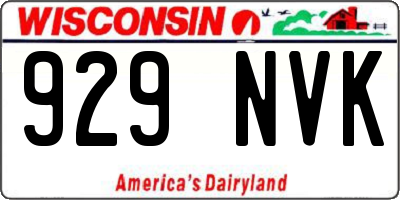 WI license plate 929NVK