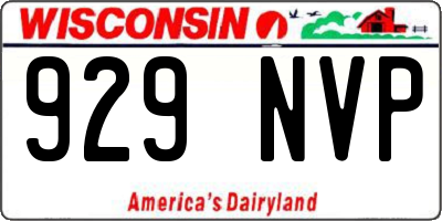 WI license plate 929NVP