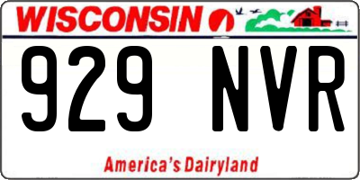 WI license plate 929NVR