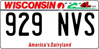 WI license plate 929NVS