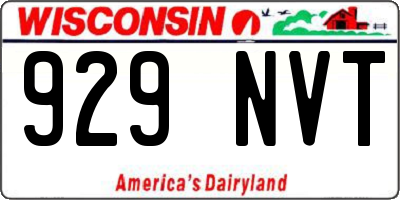 WI license plate 929NVT