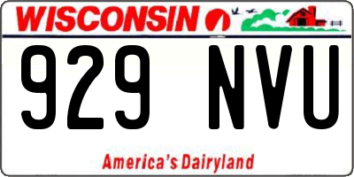 WI license plate 929NVU