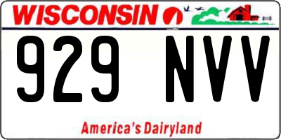WI license plate 929NVV