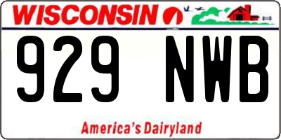 WI license plate 929NWB