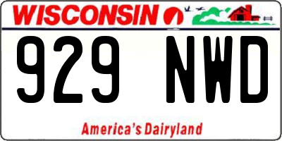 WI license plate 929NWD