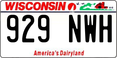 WI license plate 929NWH