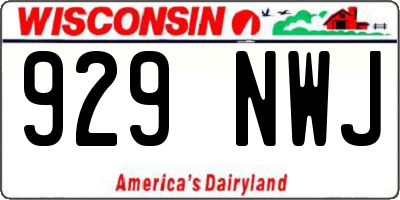 WI license plate 929NWJ
