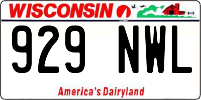 WI license plate 929NWL