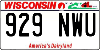 WI license plate 929NWU