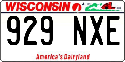 WI license plate 929NXE