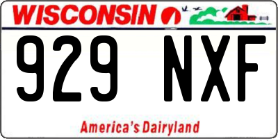 WI license plate 929NXF