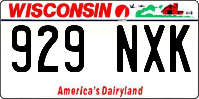 WI license plate 929NXK