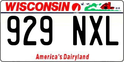 WI license plate 929NXL