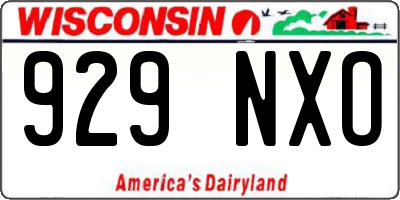 WI license plate 929NXO