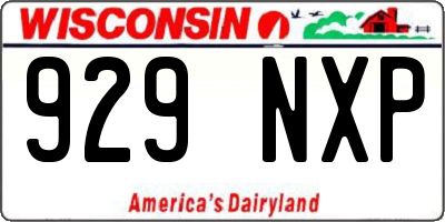 WI license plate 929NXP