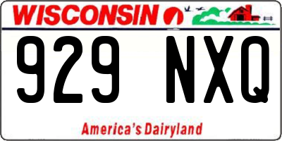 WI license plate 929NXQ