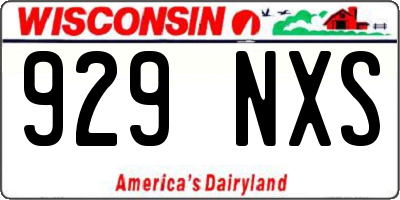 WI license plate 929NXS