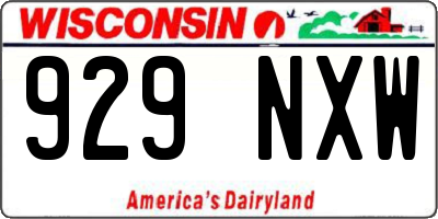 WI license plate 929NXW