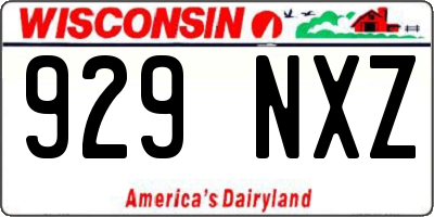 WI license plate 929NXZ
