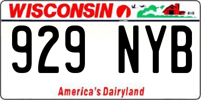 WI license plate 929NYB