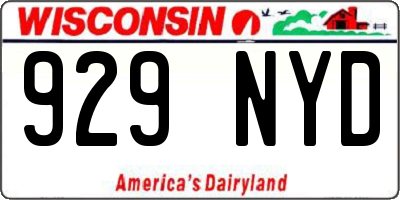 WI license plate 929NYD