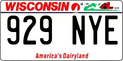 WI license plate 929NYE