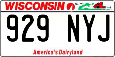 WI license plate 929NYJ