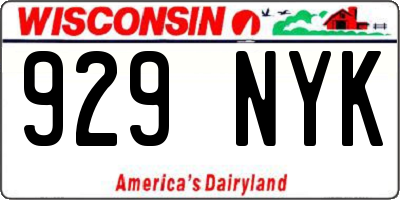 WI license plate 929NYK