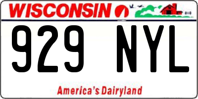 WI license plate 929NYL