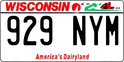 WI license plate 929NYM